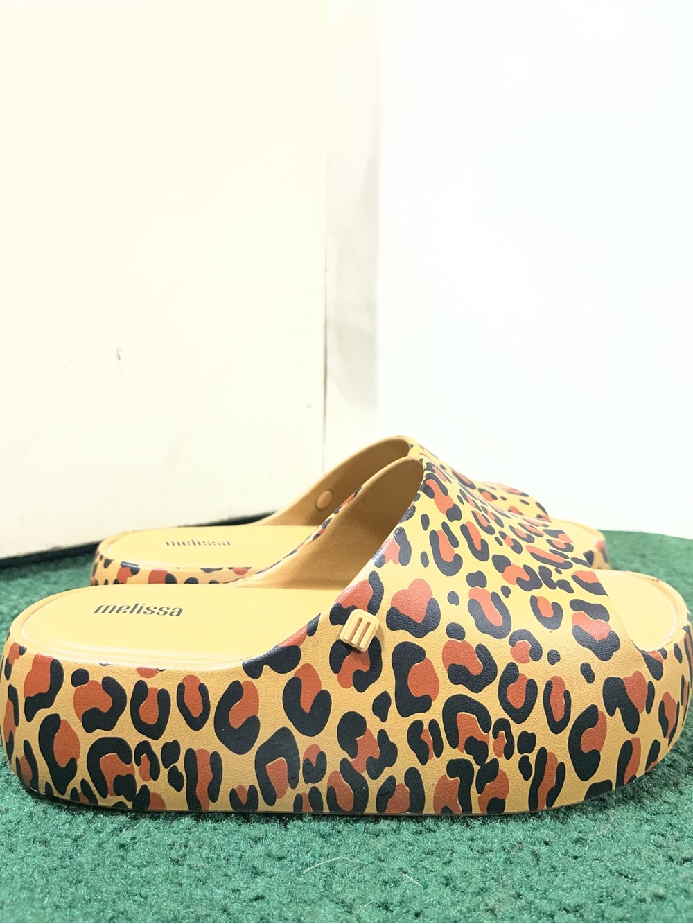 Melissa Leopard Print Platform Slide Sandals Womens US 7 EU 38